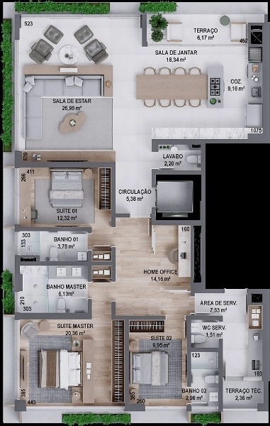 Apartamento alto padrão, com 3 suítes no Centro de Florianópolis.: 17ª foto da galeria de imagens do imóvel