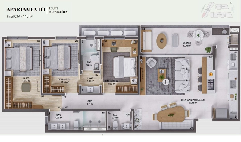 Apartamento em São José 3 dormitórios com acesso a Beirmar de São José: 25ª foto da galeria de imagens do imóvel