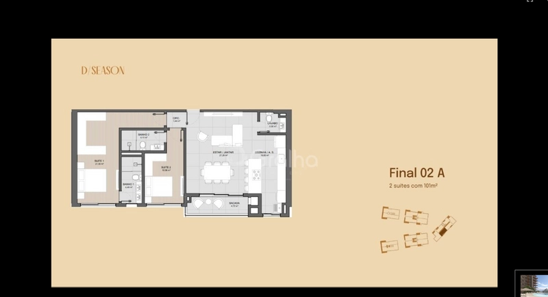 Apartamento com 2 suítes e 101m² privativos no bairro João Paulo, Flor: 20ª foto da galeria de imagens do imóvel