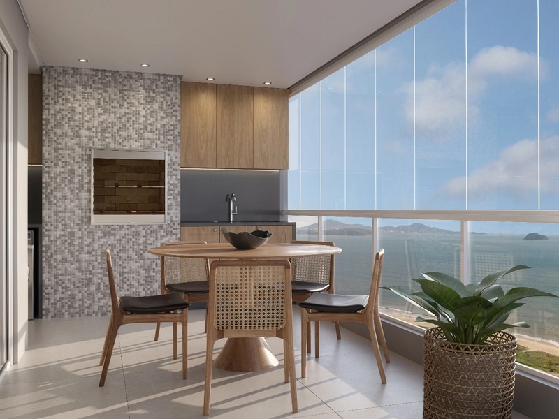 APARTAMENTO LATERAL EM EDIFÍCIO FRENTE MAR NA PRAIA CENTRAL: 4ª foto da galeria de imagens do imóvel