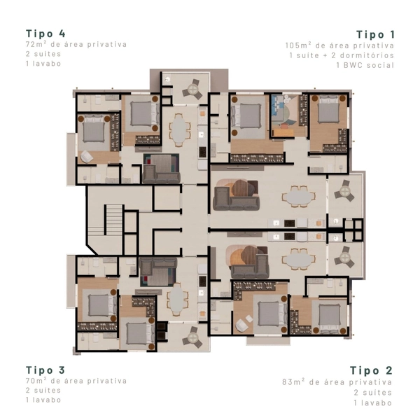APARTAMENTO NA PLANTA COM DUAS SUITES NO CENTRO DE NAVEGANTES: 7ª foto da galeria de imagens do imóvel