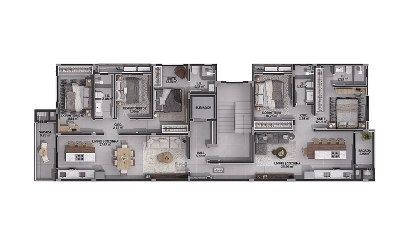 LANÇAMENTO - APARTAMENTOS NA PLANTA NO GRAVATÁ DE NAVEGANTES/SC: 28ª foto da galeria de imagens do imóvel