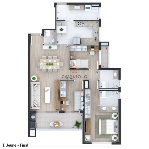 Apartamento 3 Dormitórios (1 Suíte) 2 vagas no Juvevê: 4ª foto da galeria de imagens do imóvel
