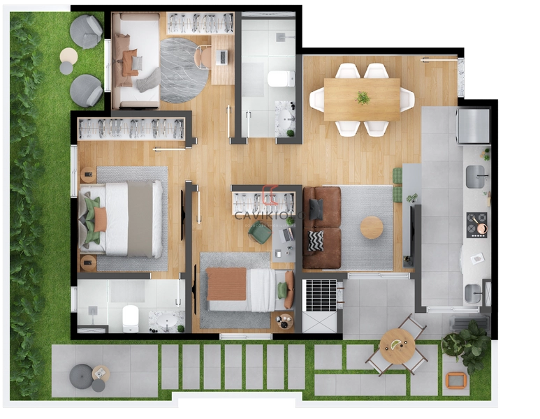 Apartamento Garden 3 quartos no Neoville: 1ª foto da galeria de imagens do imóvel