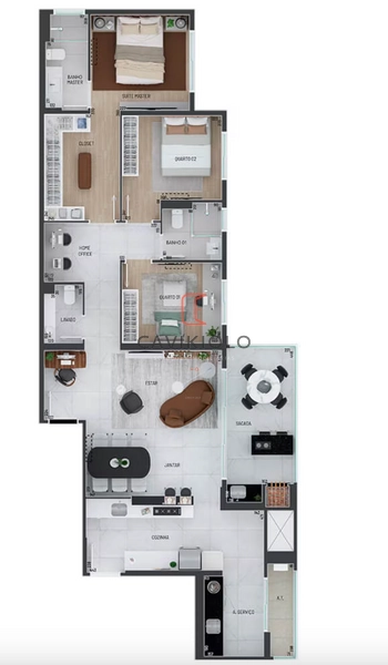 Apartamento 3 quartos (uma suite) a venda no Água Verde: 15ª foto da galeria de imagens do imóvel