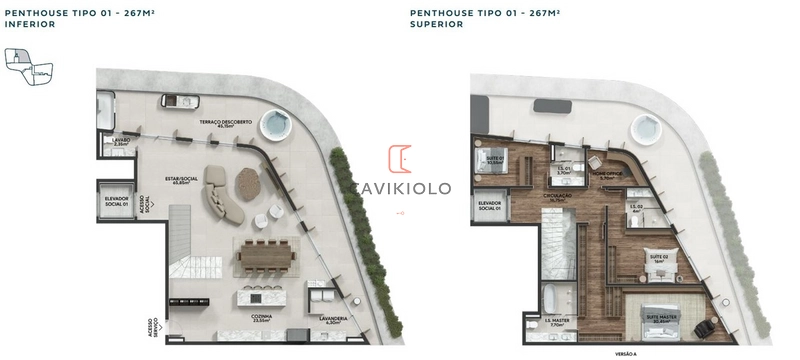 Apartamento Cobertura com 3 suítes a venda no Água Verde: 9ª foto da galeria de imagens do imóvel