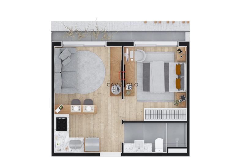 Apartamento 1 quarto a venda no Batel: 4ª foto da galeria de imagens do imóvel