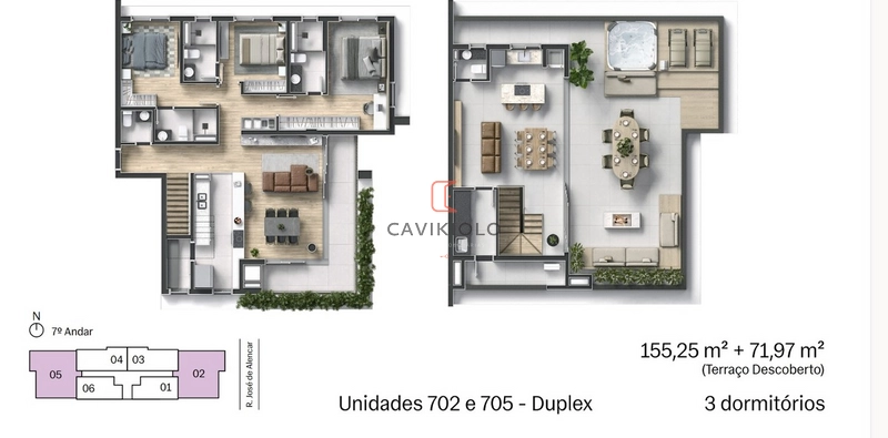 Apartamento dupléx 3 suítes a venda no Juvevê.: 8ª foto da galeria de imagens do imóvel