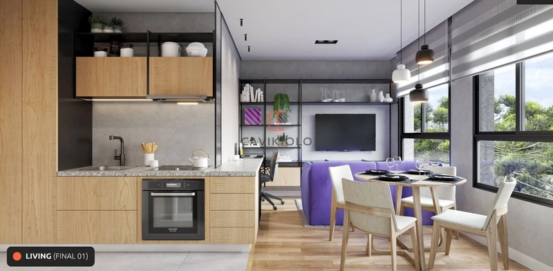 Apartamento studio a venda no Novo Mundo: 2ª foto da galeria de imagens do imóvel