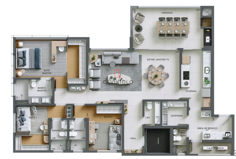 Apartamento 3 suites a venda no Ecoville - Atrio Plaenge: 22ª foto da galeria de imagens do imóvel