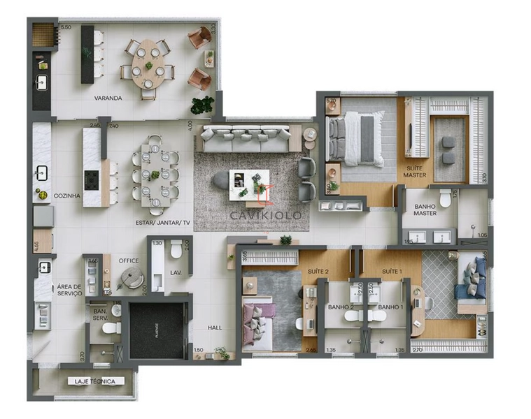 Apartamento 3 suites a venda no Ecoville - Atrio Plaenge: 20ª foto da galeria de imagens do imóvel