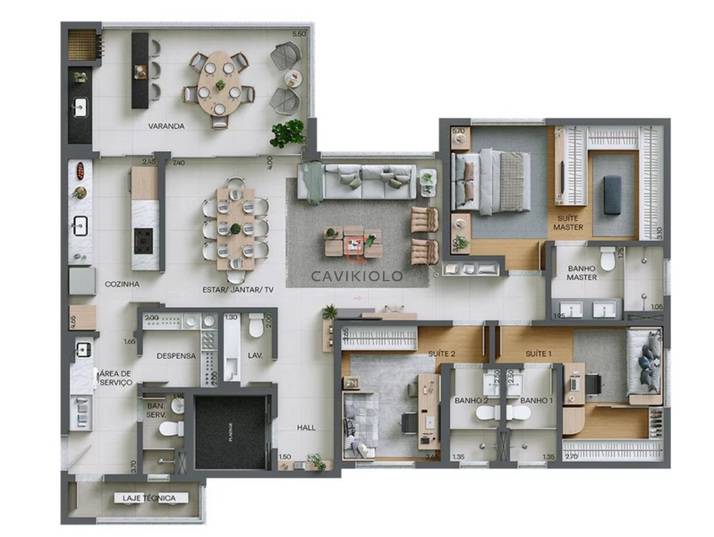 Apartamento 3 suites a venda no Ecoville - Atrio Plaenge: 21ª foto da galeria de imagens do imóvel
