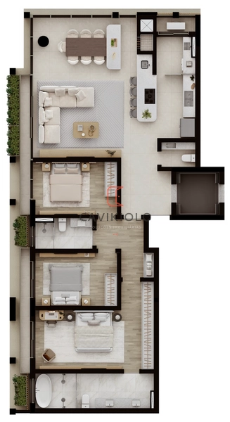 Apartamento 3 quartos (uma suite) a venda no Cabral - The Pineyards: 32ª foto da galeria de imagens do imóvel