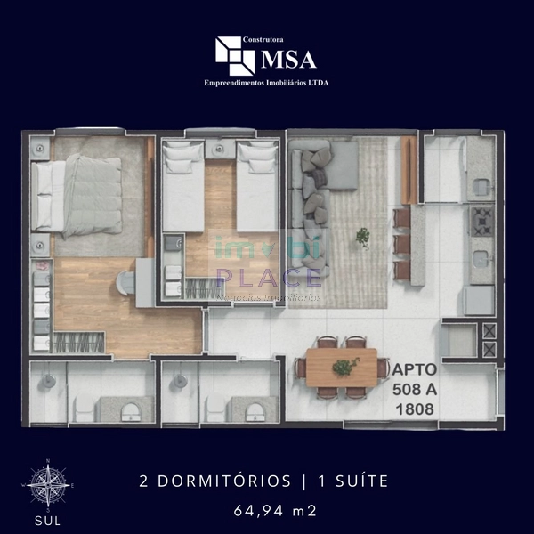 Apto 2 Dorms Suíte, Posição Sul - Cond. Sence c/ Área Lazer | Tramanda: 1ª foto da galeria de imagens do imóvel