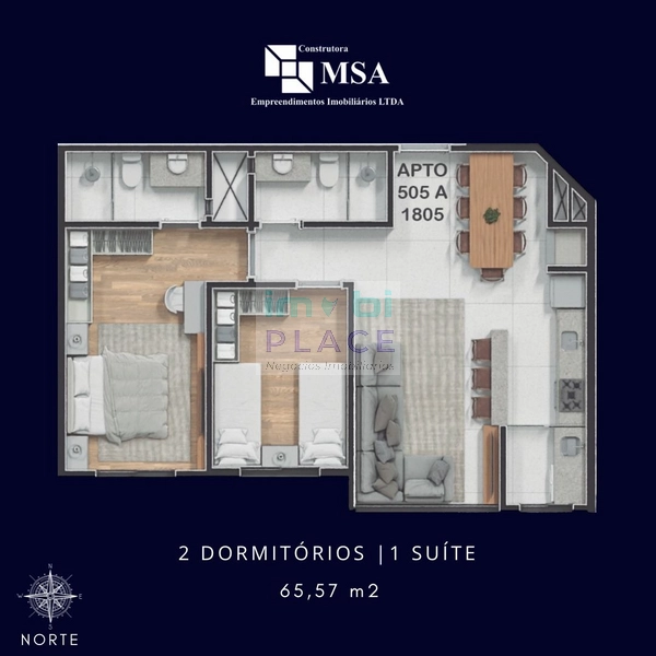 Apto 2 Dorms. c/ Suíte - Cond. Sence, Tramandaí - Próximo à Praia: 1ª foto da galeria de imagens do imóvel