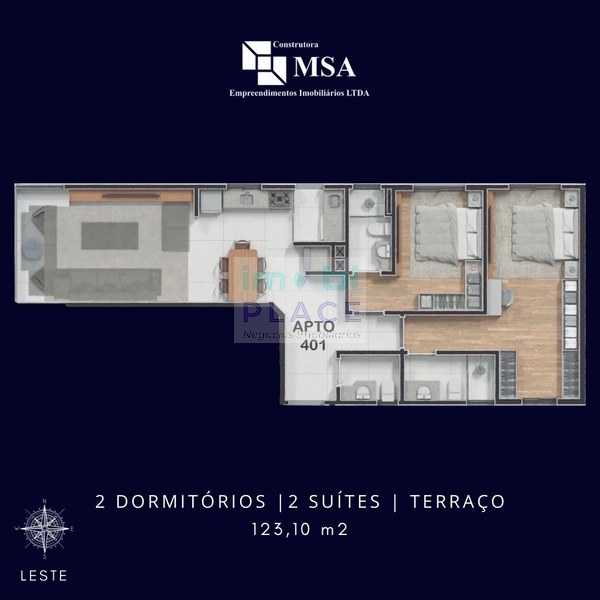 Apartamento de Luxo com 2 Suítes, 3 Banheiros e Excelente Insolação .: 1ª foto da galeria de imagens do imóvel