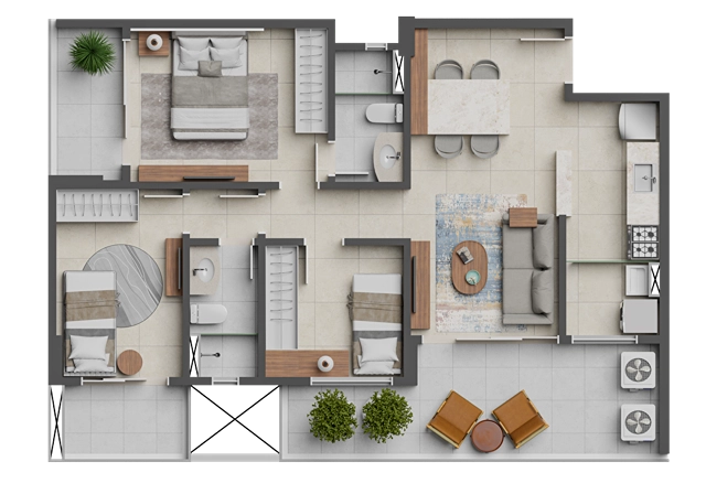 Apartamento para venda com 2 quartos em Pedreira - Belém - PA: 4ª foto da galeria de imagens do imóvel