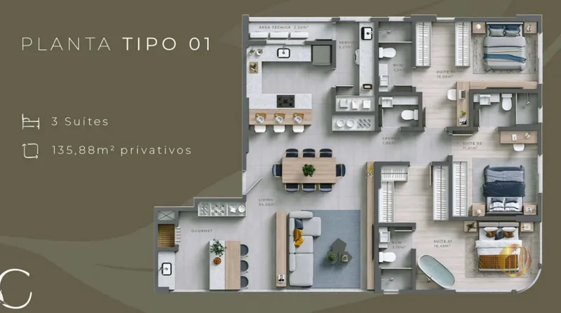 Apartamento no Ed. Central Garden em Balneário Camboriú: 14ª foto da galeria de imagens do imóvel