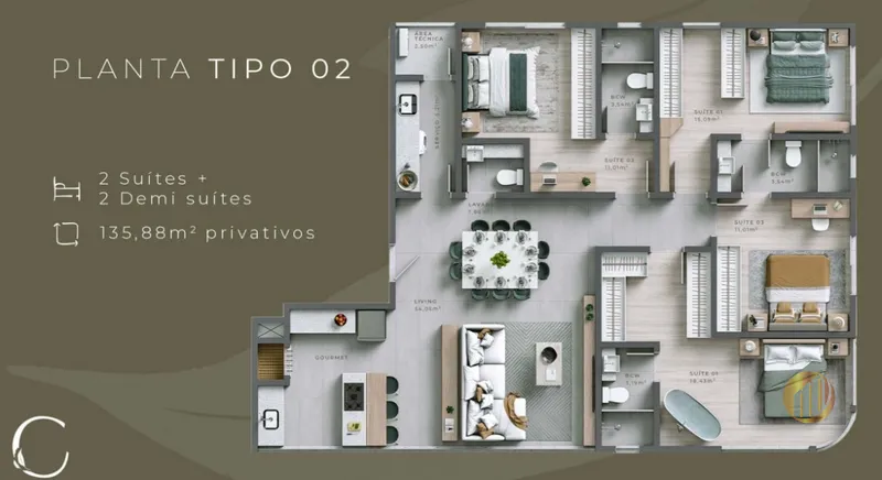 Apartamento no Ed. Central Garden em Balneário Camboriú: 15ª foto da galeria de imagens do imóvel