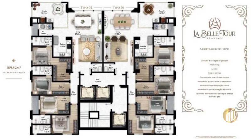 Apartamento no Ed. La Belle Tour Residence: 5ª foto da galeria de imagens do imóvel