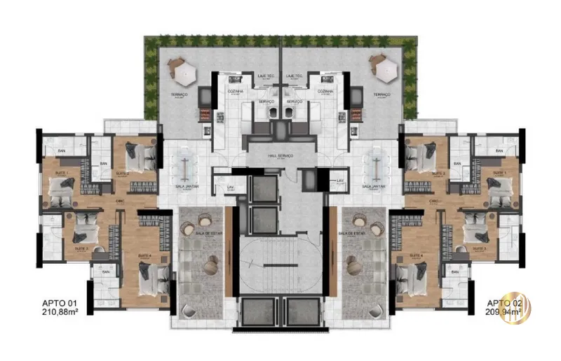 Apartamento 4 quartos no Ed. Celina Garden Residence: 12ª foto da galeria de imagens do imóvel