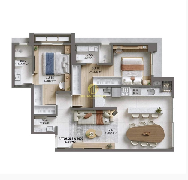 Apartamento no Ed. Veritá  em Itajaí: 2ª foto da galeria de imagens do imóvel