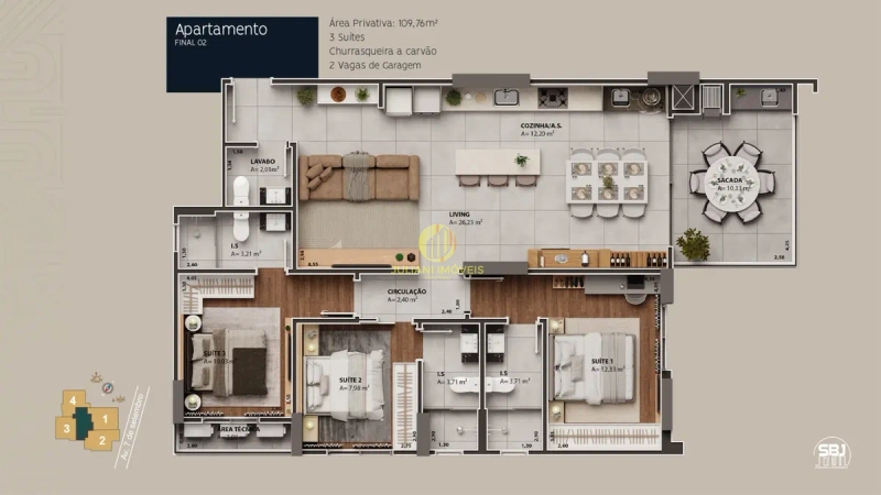 Apartamento no Ed. Ilha de Cozumel em Itajaí: 1ª foto da galeria de imagens do imóvel