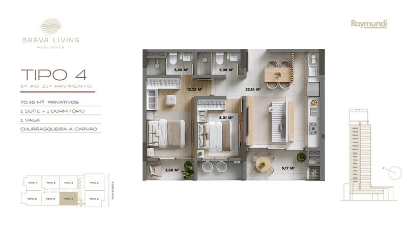 Apartamento no Brava Living na Praia Brava: 1ª foto da galeria de imagens do imóvel