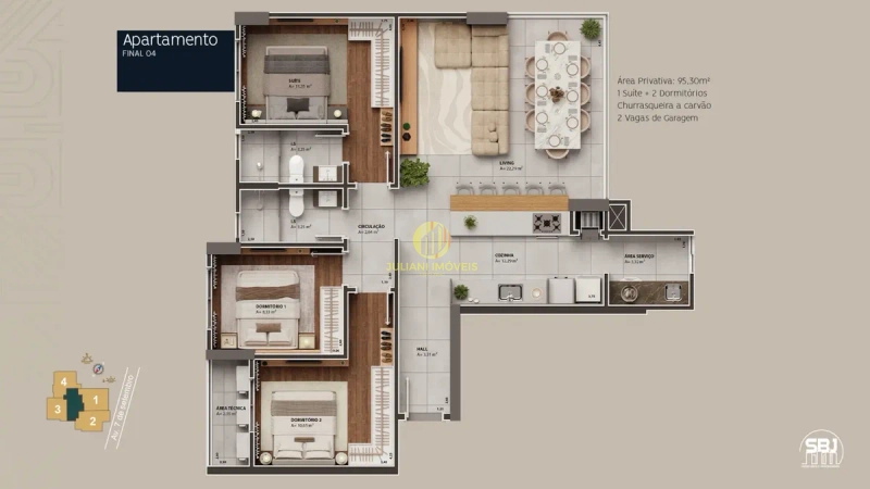 Apartamento no  Ilha de Cozumel na Fazenda: 1ª foto da galeria de imagens do imóvel