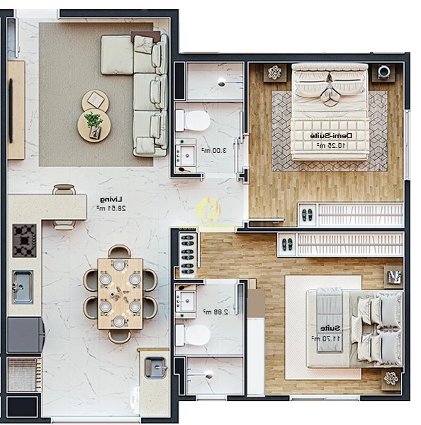 Apartamento no Topazio Residence no centro de Balneário: 2ª foto da galeria de imagens do imóvel
