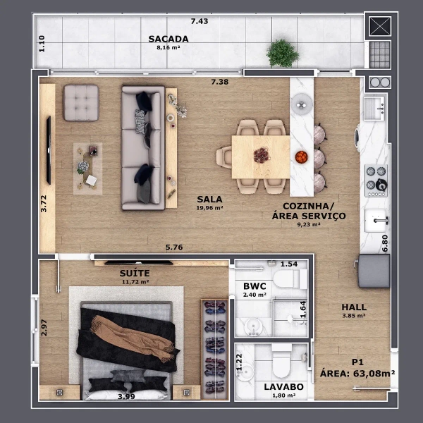 Apartamento no centro de Itajaí no Ed. Pass Conect: 18ª foto da galeria de imagens do imóvel