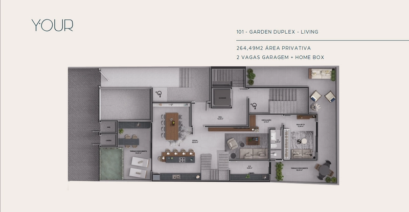 Apartamento Garden Duplex na Praia Brava em Itajaí: 1ª foto da galeria de imagens do imóvel