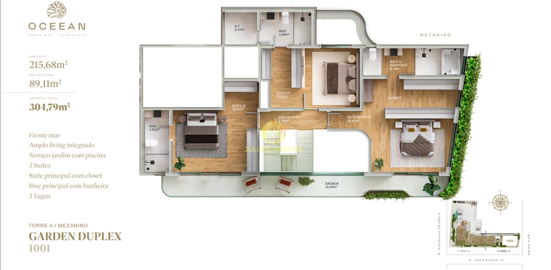 Garden Duplex  Ed. Oceean na Praia  Cabeçudas: 10ª foto da galeria de imagens do imóvel
