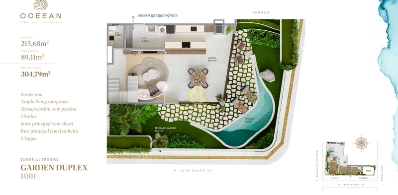Garden Duplex  Ed. Oceean na Praia  Cabeçudas: 9ª foto da galeria de imagens do imóvel