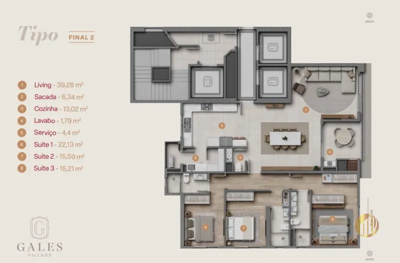 Apartamento no Edifício Gales Village - EMBRAED: 3ª foto da galeria de imagens do imóvel