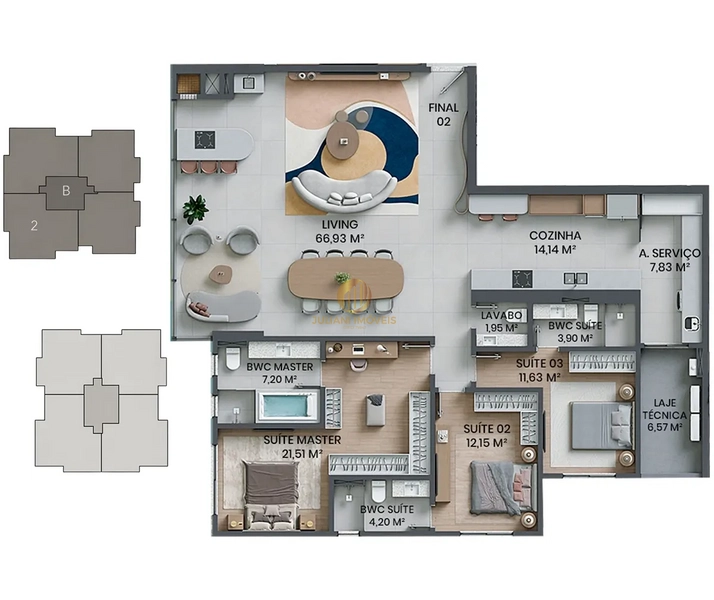 Apartamento no Pátio Beira Rio em Itajaí: 16ª foto da galeria de imagens do imóvel