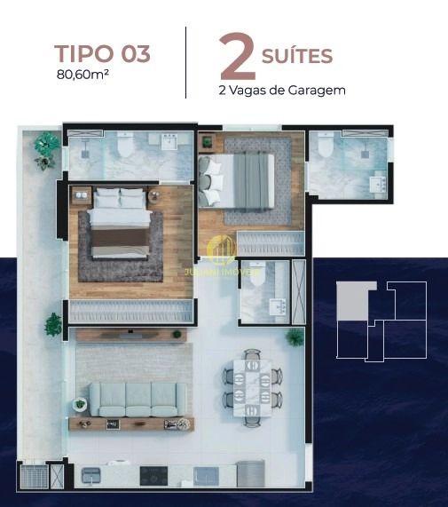 Apartamento no Ed. Sky Brava na Praia Brava: 1ª foto da galeria de imagens do imóvel