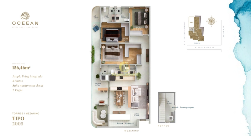 Apartamento no Ed. Oceean na praia  Cabeçudas: 11ª foto da galeria de imagens do imóvel