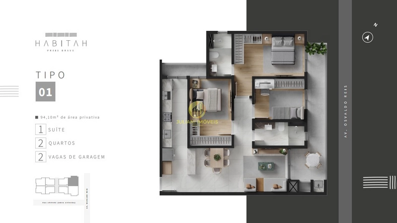 Apartamento no Edifício Habitat Praia Brava: 28ª foto da galeria de imagens do imóvel