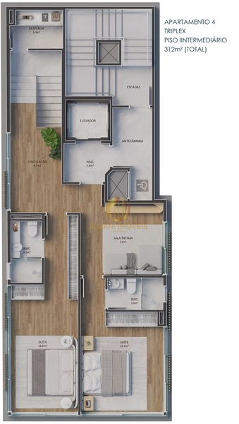 Penthouse Ed. Oyster na Praia Brava: 6ª foto da galeria de imagens do imóvel