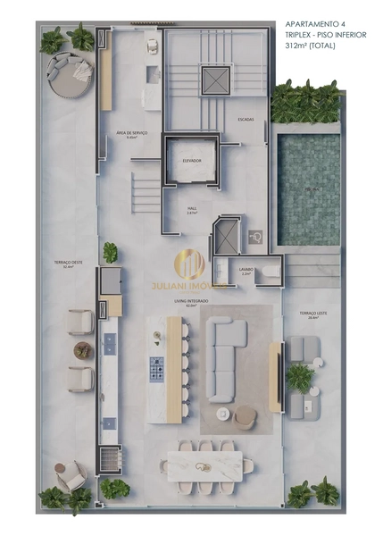 Penthouse Ed. Oyster na Praia Brava: 5ª foto da galeria de imagens do imóvel