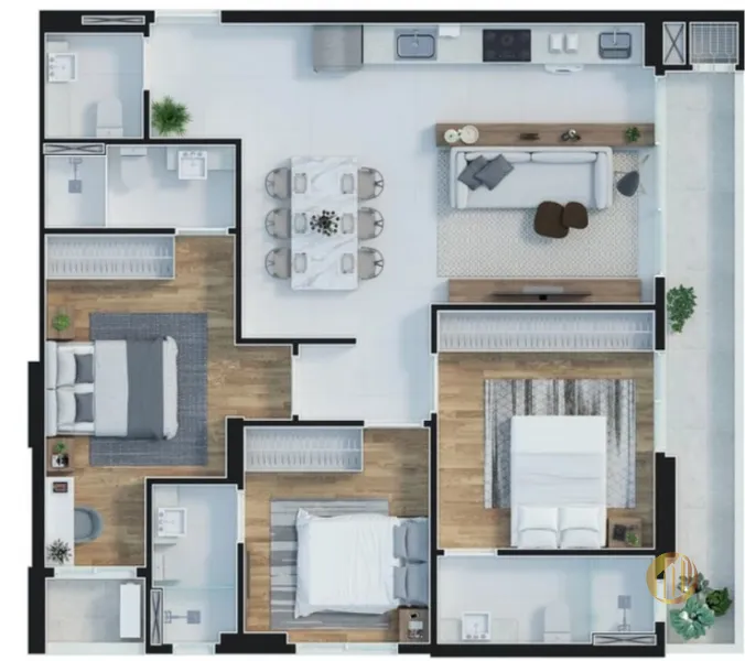 Apartamento no Ed. Sky Brava: 4ª foto da galeria de imagens do imóvel