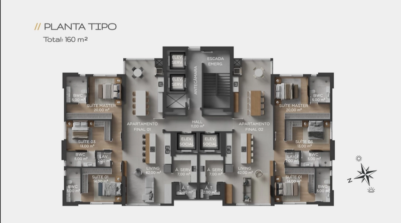 Apartamento no Ed. Luminare em Balneário Camboriú: 4ª foto da galeria de imagens do imóvel