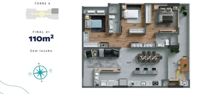 Apartamento no Edifício Torres da Brava Sirena: 11ª foto da galeria de imagens do imóvel