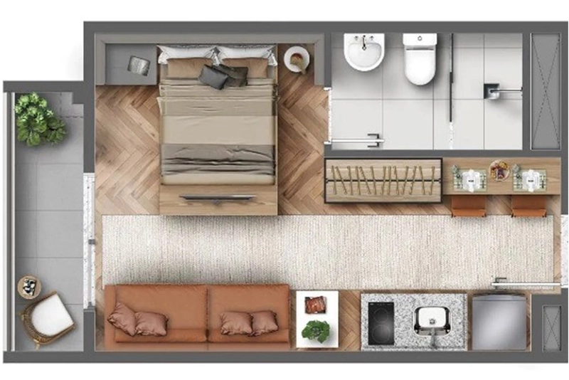 Apartamento ao lado do metrô 1 dormitório em Pinheiros: 11ª foto da galeria de imagens do imóvel