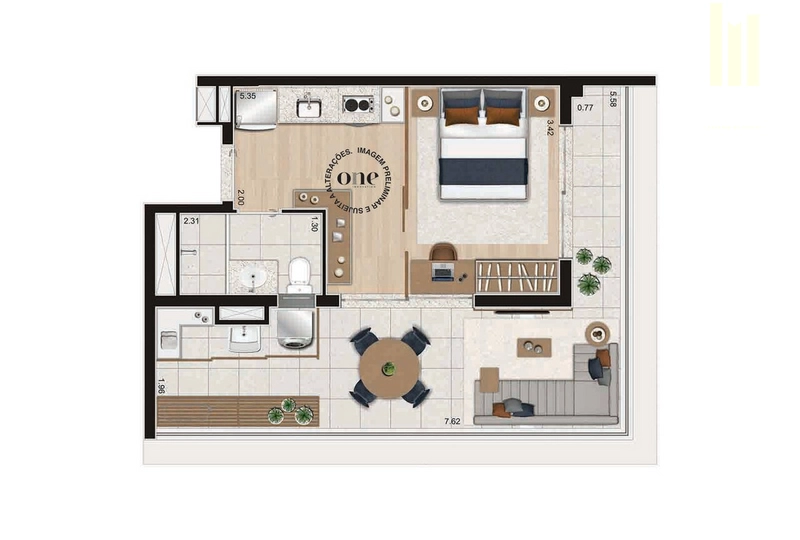 Apartamento 1 dormitório ao lado da estação Faria Lima: 16ª foto da galeria de imagens do imóvel