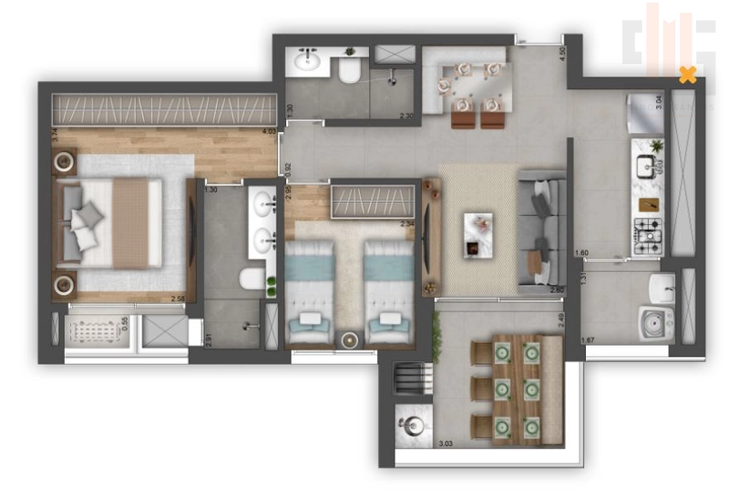 Apartamento 2 dormitórios Perdizes, em construção: 17ª foto da galeria de imagens do imóvel