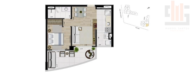 Apartamento 1 dormitório a 500m do metrô: 21ª foto da galeria de imagens do imóvel