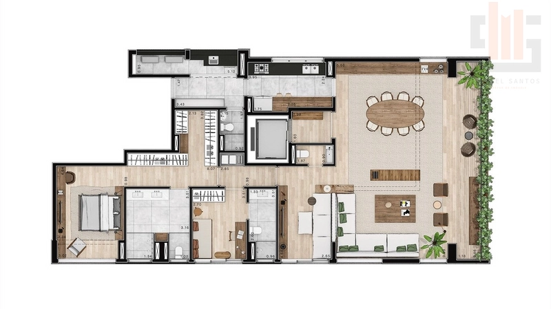 Apartamento no jardins, alto padrão com varanda: 6ª foto da galeria de imagens do imóvel