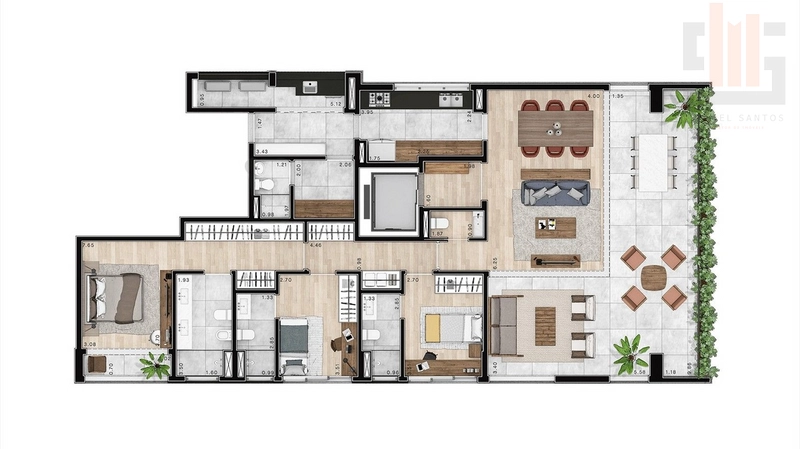 Apartamento no jardins, alto padrão com varanda: 5ª foto da galeria de imagens do imóvel